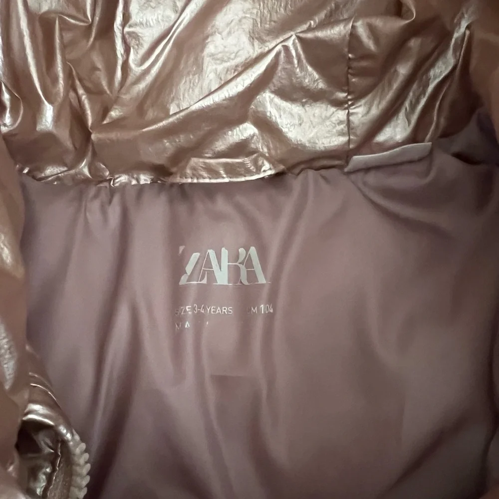 Zara Toddler Girl’s Pink Metallic Puffer Winter Jacket